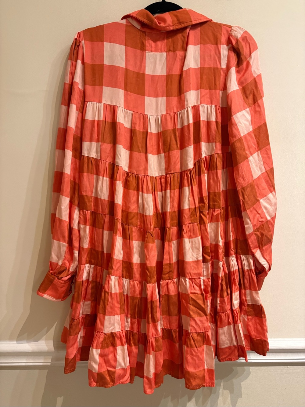 SUNDRESS Kelly Short Modal Mini Dress Plaid Gingham Coral NWT M/L - Picture 4 of 7